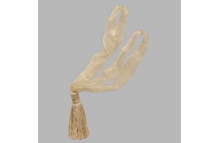 Embrasse organza met 1 flos kleur wit goud Lengte 50 cm