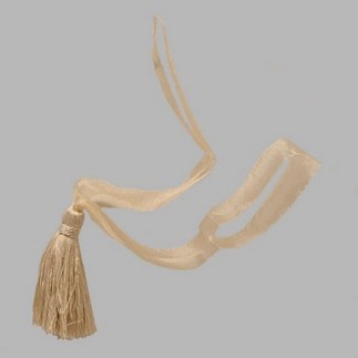 Curtain tie back organza with 1 tassel color creme length 50 cm