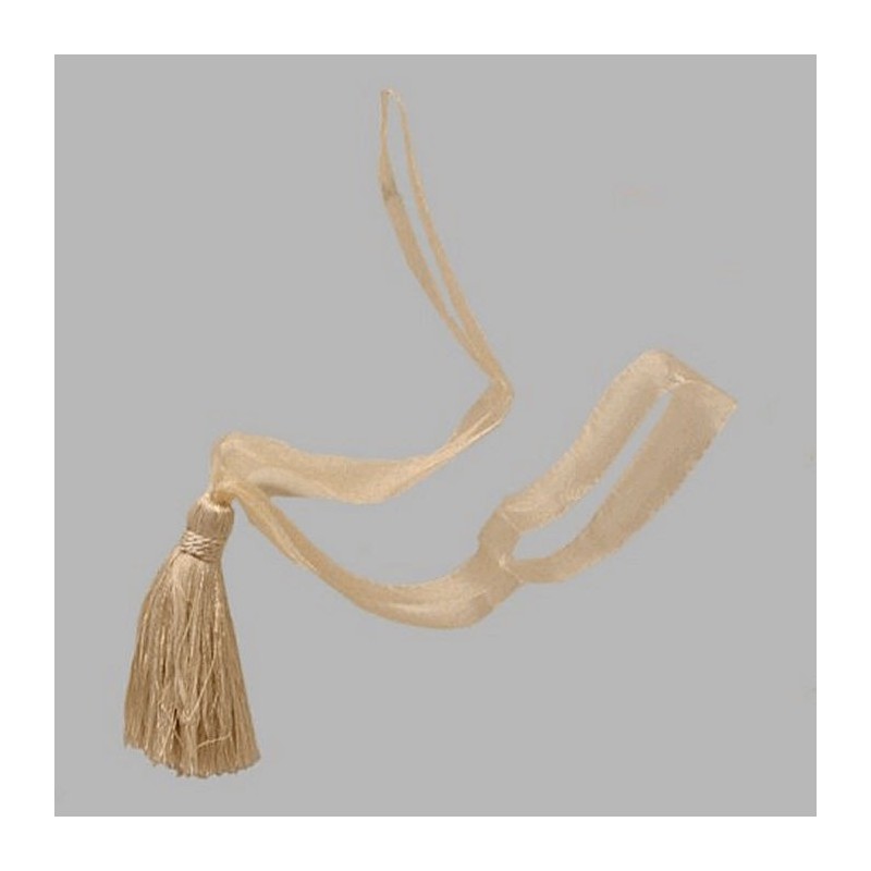 Embrasse organza avec 1 gland couleur creme longueur 50 cm