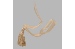 Curtain tie back organza with 1 tassel color creme length 50 cm