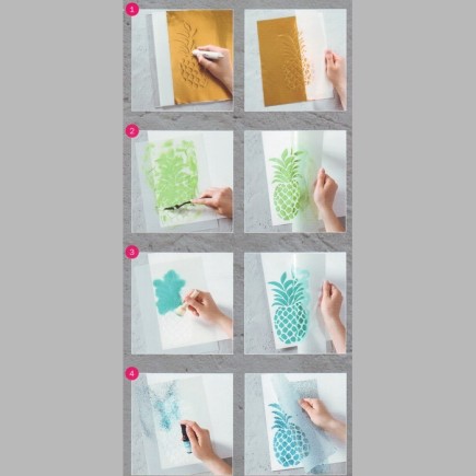 pochoir monstera feuilles transparent 15 x 21 cm lavable