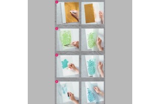 pochoir monstera feuilles transparent 15 x 21 cm lavable