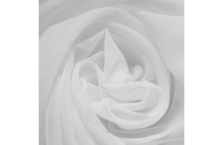 bonne femme sheer fabric plain with ruffle color white width 90 cm