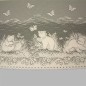 Sheer fabric Jacquard with bears with butterflies short curtain, polyester Sheer fabric Jacquard with bears with butterflies short curtain, polyester