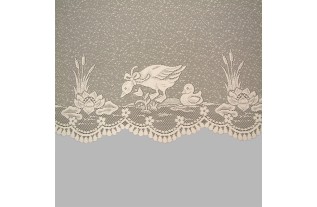 sheer fabric Jacquard with ducklings and water lilies