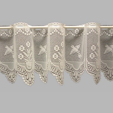 voilage Jacquard avec chat et cage à oiseaux 30 - 60 en 90 cm hauteur