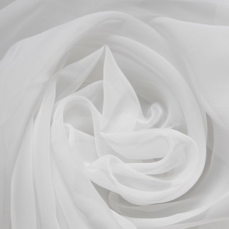 Vitrage in voile met geborduurde rand