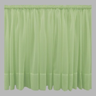 Vitrage groene voile met hoofdje en zoom hoogte 95 cm