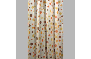 Sheer fabric with brown balls