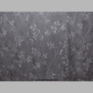Gray voile fabric with flowers
