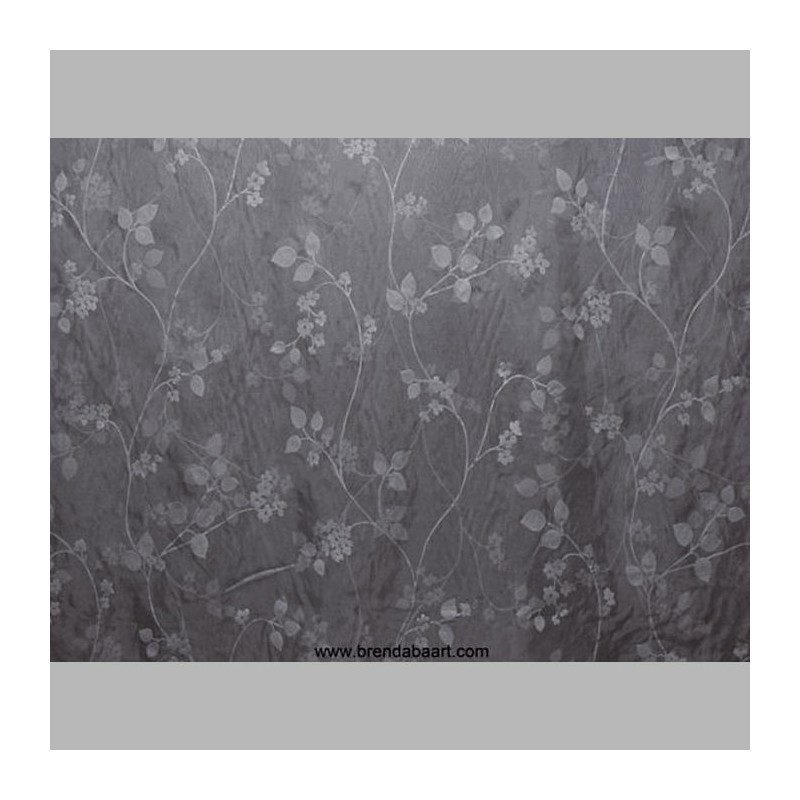 Tissu gris en voile avec des fleurs