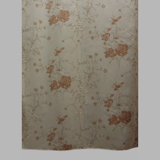 Vitrage voile ecru gebloemd met loodveter hoogte 270 cm