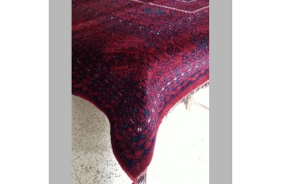 tafelkleed wol kleur bordeaux rood 150 x 215 cm