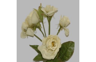 rose of silk per bunch color white length 80 cm