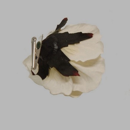 Rose of silk with clip color white 11 cm 2 pcs