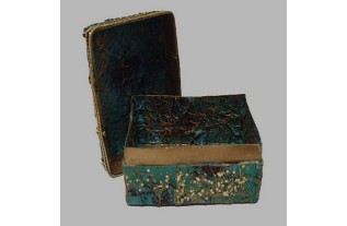 boîte pour décoration, pot-pourri ou biboîte pour décoration ou pot-pourri couleur vert 10x7cm H 6cm