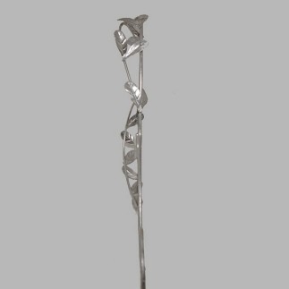 Ornamental Iron with leaves color silver 40 x 16 cm