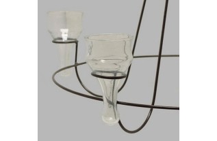 kroonluster met stulp glaasjes kleur zwart 80 cm hoogte 75 cm