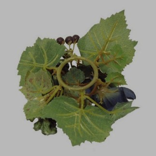 garland of roses and berries for candle-bottle color blue