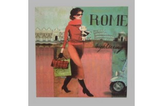 toile de peinture de Paris-Rome.New York et Venise 28 x 28 cm