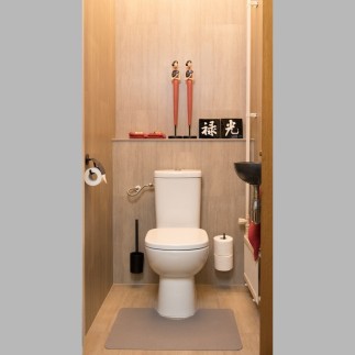 Tapis de toilette taupe 65 x 50 cm