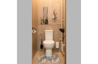 Toilet mat wood blue  65 x 50 cm