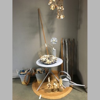 Zeester op geverfd hout in Casper Blue – decoratief object 47 cm