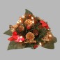 Christmas bouquet with lights color red and gold 25 cm