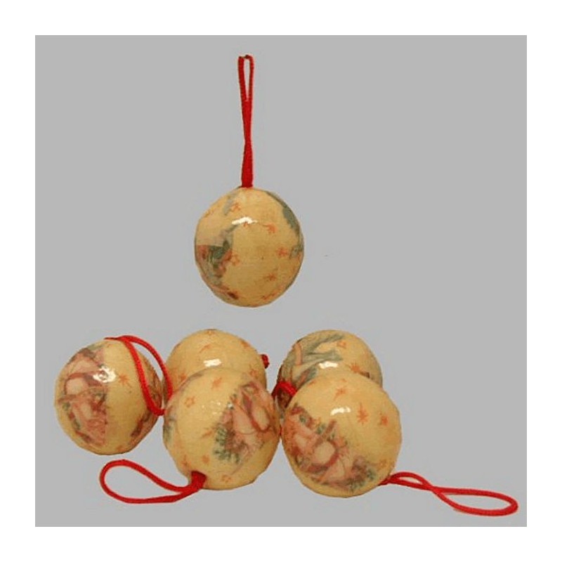 boules de Noël nostalgiques par 6 pcs 5 cm de taille