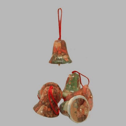 nostalgic Christmas bells per 5 pieces 5 cm in size