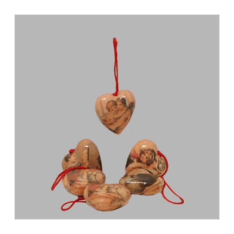 nostalgic Christmas hearts size is 5 cm per 6 pieces