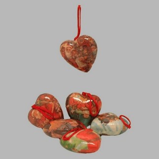 nostalgic Christmas hearts 7 cm in size per 6 pieces