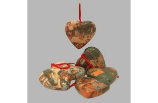 coeurs de Noël nostalgique 10 cm de taille par 6 pcs