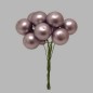 Christmas balls on wire color purple 15 mm 10 pieces