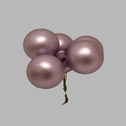 Christmas balls on wire color violet 30 mm 5 pieces