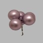 Christmas balls on wire color violet 30 mm 5 pieces