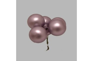 Christmas balls on wire color violet 30 mm 5 pieces