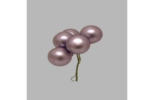 Kerstballetjes op draad kleur paars 25 mm 5 stuks