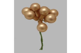 Boules deNoël sur un fil couleur or 15 mm 10 pièces