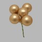 Christmas balls on wire color gold 25 mm 5 pieces