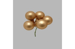 Kerstballetjes op draad kleur goud 35 mm 5 stuks