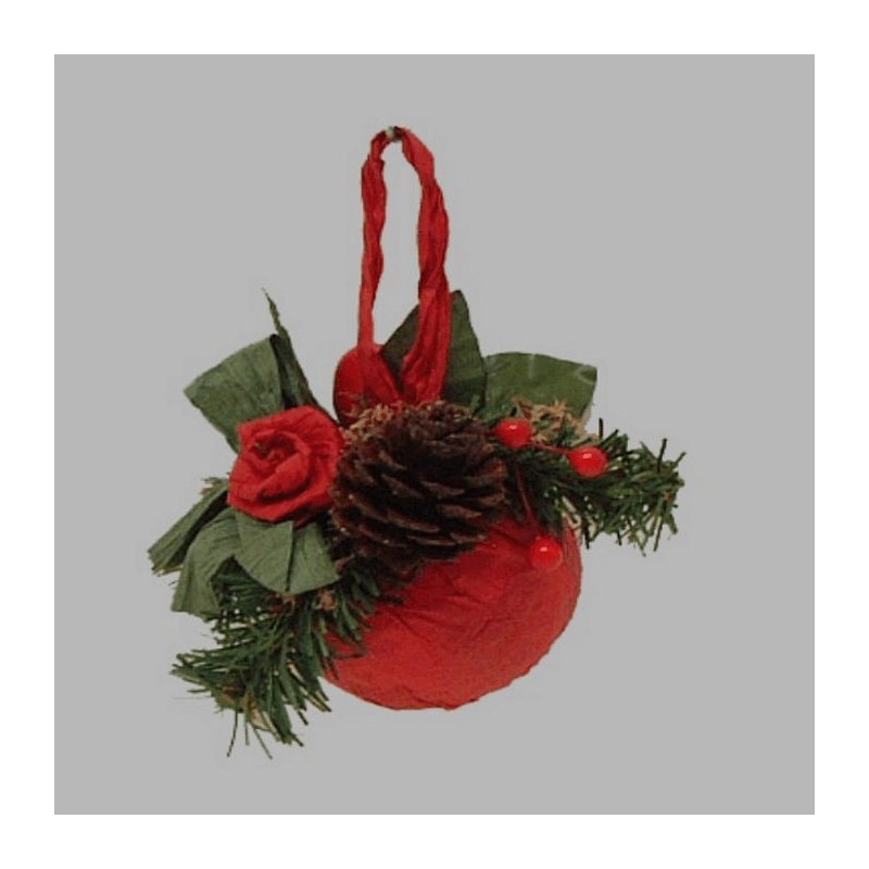 Christmas ball with ornaments color red 10 cm