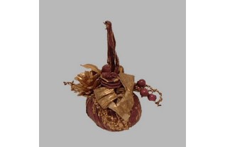 Boule de Noël avec des ornements couleur bordeau 10 cm