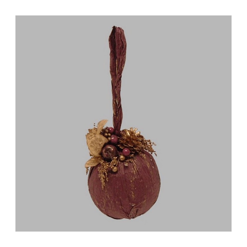 Boule de Noël avec des ornements bordeau 20 cm