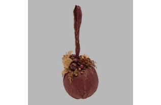 Kerst bal met ornamenten bordeau 20 cm