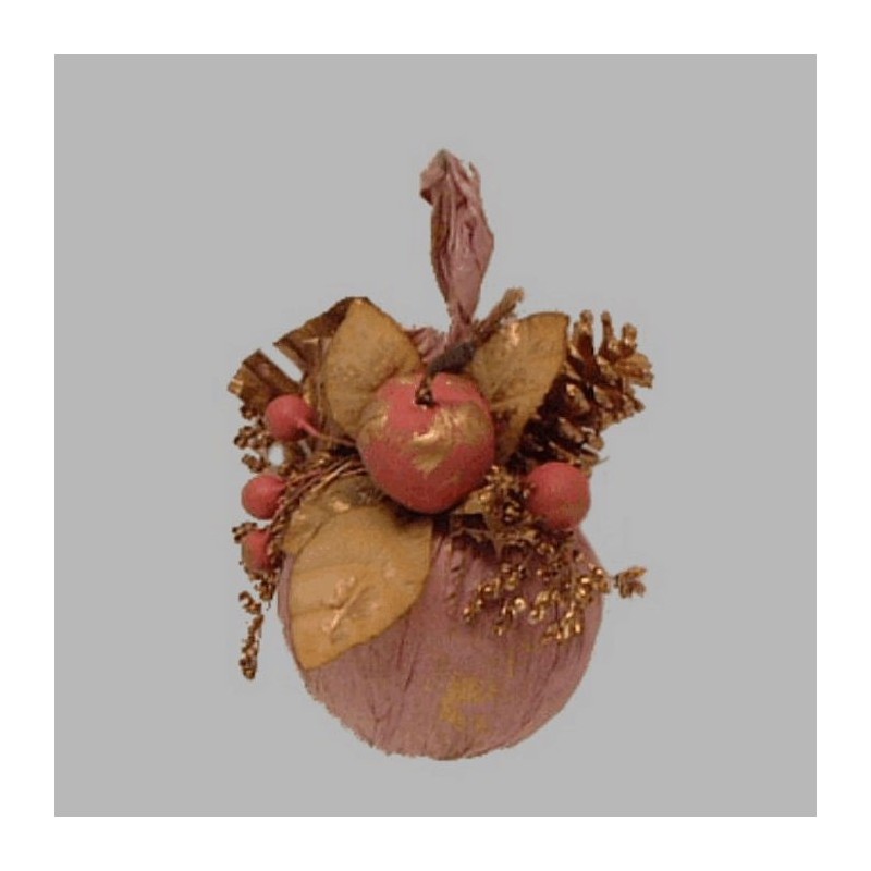 Boule de Noël avec des ornements rose 10 cm