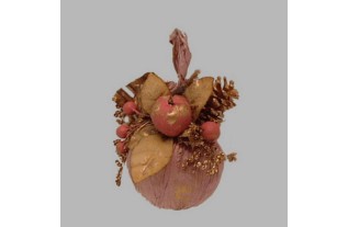 Boule de Noël avec des ornements rose 10 cm