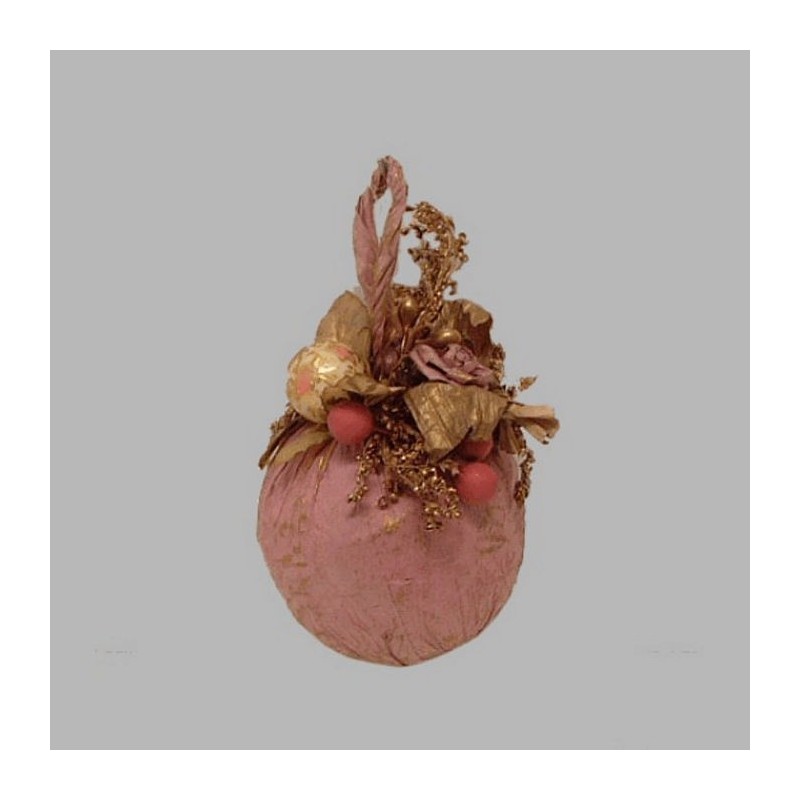 Boule de Noël avec des ornements rose 15 cm