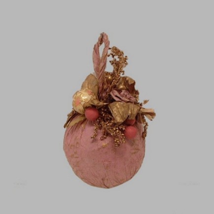 Boule de Noël avec des ornements rose 15 cm
