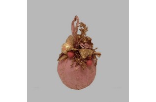Boule de Noël avec des ornements rose 15 cm